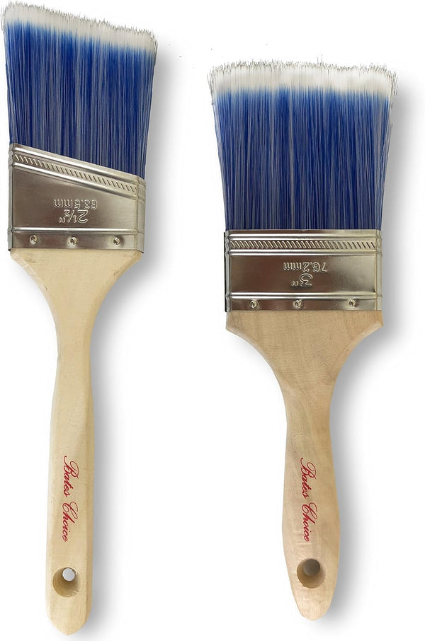 Bates Paint Brushes Set, 2 Pack, Premium Professional Paintbrushes with Treated Wood Handle for House & Trim