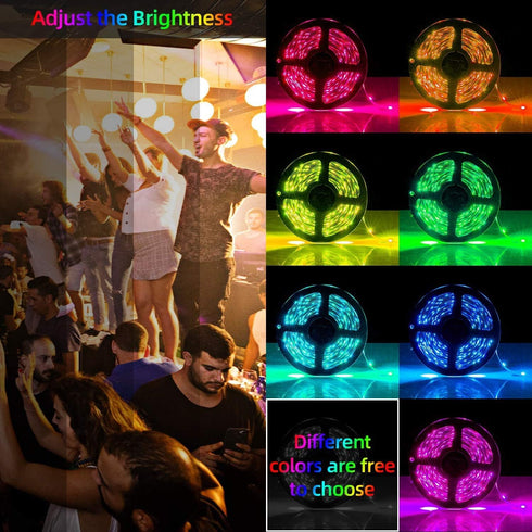 YI LIGHTING (16.4 Smart Wi-Fi RGB LED Strip Lights, Music Synced, Color Changing with Remote, App Control for Bedroom