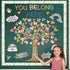 Boho Classroom Tree Bulletin Board Decor You Belong Here Heart Cutouts Border Supplies for Chalkboard Elementary School