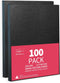 Binditek 100 Pack 250g Grain Texture Paper Binding Presentation Covers, 13 Mil, 90lb, Black, Letter Size