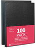 Binditek 100 Pack 250g Grain Texture Paper Binding Presentation Covers, 13 Mil, 90lb, Black, Letter Size