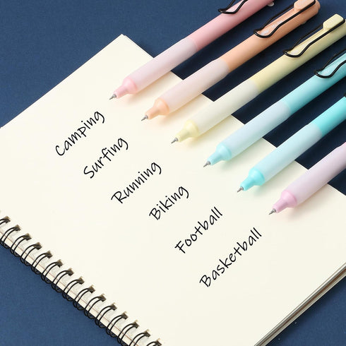 Mr. Pen- Retractable Gel Pens, 6 Pack, Black Ink Gel Pens, Pastel Barrels, Fast Dry, Gel Pens Fine Point 0.5mm, Retractable Pens, Cute Pens, Gel Ink Pens, Aesthetic Pens for Journaling Fine Tip Pens by Mr. Pen