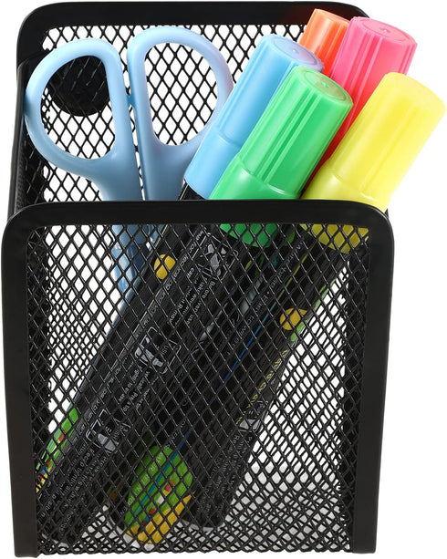 Magnetic Pencil Holder, Mesh Stainless Steel Pen Basket, Metal Storage Organizer for Writing Utensils, Home, Office,