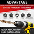 Reduced Shank Drill Bit Set, 8Pcs High-Speed Steel, 1/2” Deming Large Drill Bit Set for Home DIY, General Building,