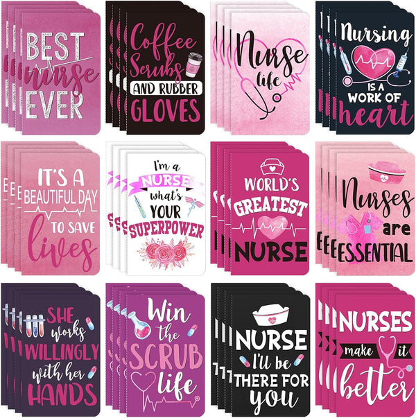 Zonon 48 Pcs Nurse Notepads, Mini Nursing Motivational Note Pads, Christmas Nurse Appreciation Gifts for Office Supplies