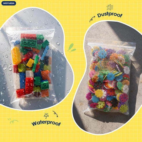 WEIYUEDA 6X9IN 300 Counts 3.94Mil packaging Clear Resealable Ziplock Plastic Bags, Double-Sided Thickened Plastic