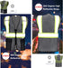 High Visibility Reflective Safety Vest with Zipper and Pockets Translucent Black