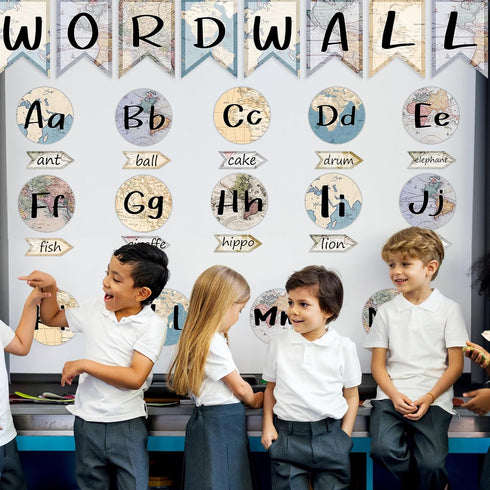 gisgfim Word Wall Classroom Bulletin Board Set, Alphabet Letters for Wall Decoration Supplies for Preschool Classroom