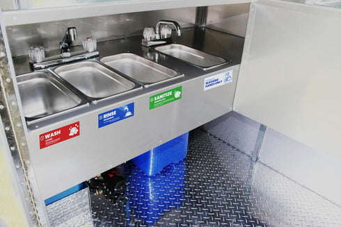 Commercial (6x2 4 Hand Wash Only Sign Sink Label | Foodservice Compliant | Easy Peel & Stick | Kitchen, Restaurant |