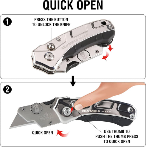 Olympia Tools 33-125 Turbofold Stainless Steel Utility Knife