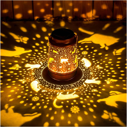 Mothers Day Gifts for Mom Cat Solar Lanterns Outdoor Waterproof Hanging Solar