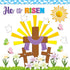 BeYumi 95Pcs Easter He is Risen Cross Bulletin Board Set, Honeycomb Jesus Resurrection Cutouts for Sunday School