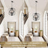 17" Modern Black Sphere Chandelier for Dining Room, Vintage Farmhouse Pendant Light Fixtures Hanging for Entryway