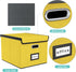 Huolewa Collapsible File Storage Organizer Box with Lid, Yellow Linen Document Storage for Letter/Legal Folders