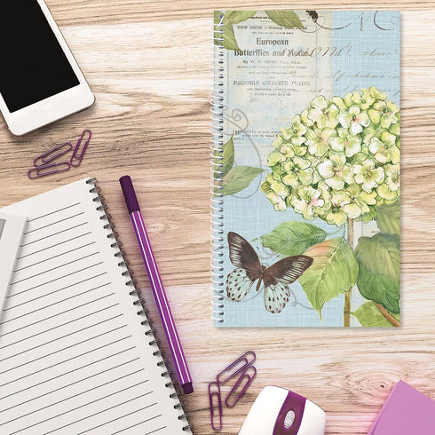 Hydrangea Internet Password and PIN Keeper - 94 Pages, Softcover Spiral-Bound Website Login Organizer