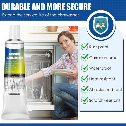 Avenuebool 1.7oz Dishwasher Rack Repair Coating, Grey Dishwasher Vinyl Rack Rust Touch Up Paint Kit, Insulation