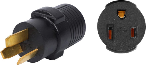 ONETAK NEMA 10-50P to 6-50R Compact 240V 50 Amp Power Cord Adapter, 3 Prong Male Plug to Female Receptacle