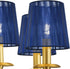 Shades,Set 6,Small Barrel,5.2"4"H5.2", BULB,Navy LAMPWELL KORA Clip-on Chandelier Lamp of Organzy Ribbon