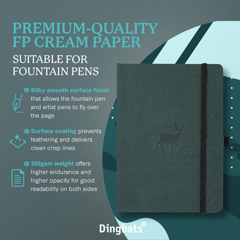 Dingbats A5 Wildlife Dotted Notebook Journal - Premium Vegan Leather Softcover Executive Journal for Women & Men - Work, Note Taking, Writing & Travel by Dingbats* Notebooks