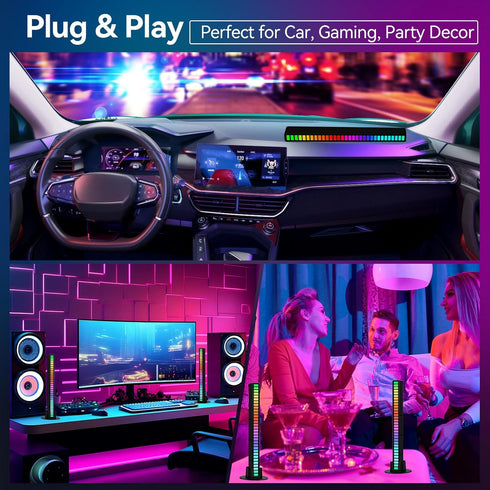 MOONDKIST 32 18 8 Smart RGB Rhythm Light Bar with LEDs, Music Atmosphere Rhythm Light with Colors & Dynamic Modes, USB