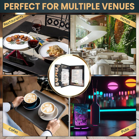 8.5 11 Inch, 2 Pack (3 6 Menu Covers x Clear View Menu Holder Transparent Menu Sleeve, Fits Letter Size Paper