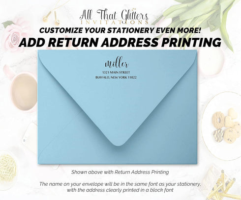 All That Glitters Invitations Set Set 10 Personalized Stationary Folded Note Cards - Stationery Gift for Men