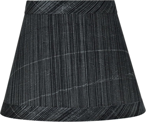 Aspen Creative 32061-2A, 3" 5" 4" Set 2 Hardback Empire Clip-On Chandelier Lamp Shade, Grey and Black, Top x Bottom x
