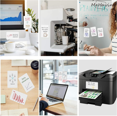 Dry Erase Sticky Note Pads, 3x5" 24pcs Reusable Small White Board Stickers for Office, School Supplies, Eco Friendly