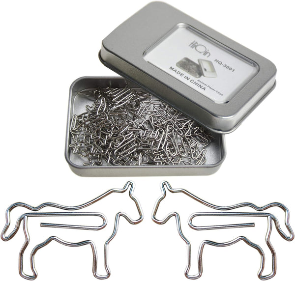 Cute Paper Clips Horse, Animal Shaped Page Marker for Office School Supplies - Gift Idea 30 Counts