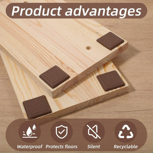 DOPENSPI 8 Pcs Anti-Slip Cutting Board Stabilizer Pads, Self-Adhesive Square Pads for Cutting Board Rubber Grippers