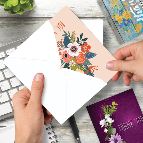 Pack 3 (3 1 VC8127TYG-C1x3 NobleWorks Assortment of Thank You Greeting Cards with Envelopes Designs, Each) Pretty