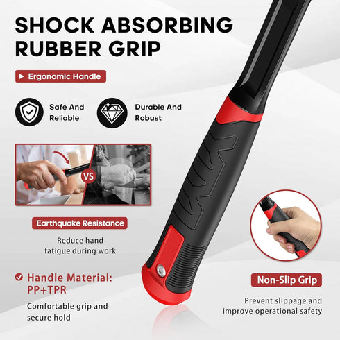 4-Piece Hammer Set 2LB 24oz 20oz 3LB Sledgehammer YIYITOOLS - Dead Blow, Ball Peen, Claw, - One-Piece Carbon Steel