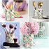 WAVEYU Large Capacity White Flower Ceramic Pen Holder for Desk, Makeup Brush, Marker, and Pencil Storage Organizer