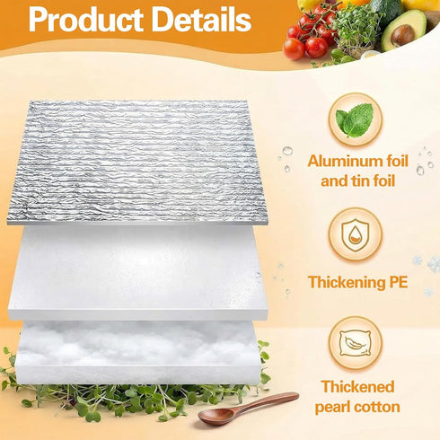 kenaeooe 8 Pack 13.4" 9" 13" Frozen x x Reusable Insulated Shipping Bags Thermal Box Liners for and Hot Food Waterproof