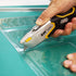 XW Auto Loading Utility Knife with 3-Position Retractable Box Cutter and 5 Pre-loaded Blades, Bonus 10 Blades