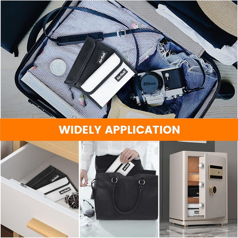 Fireproof Money Bag, 5 x 8 inches Waterproof Cash Bag with Zipper for Valuables