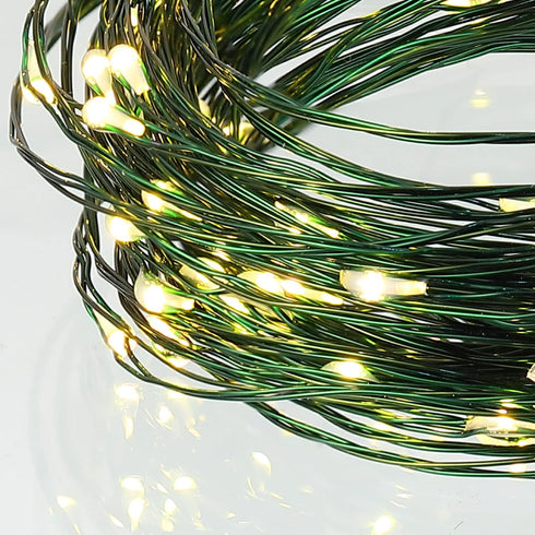 8 Outdoor(200ft,Warm White,2 Pack) Remagr Fairy String Lights Battery Operated Green Wire LED Waterproof String Lights