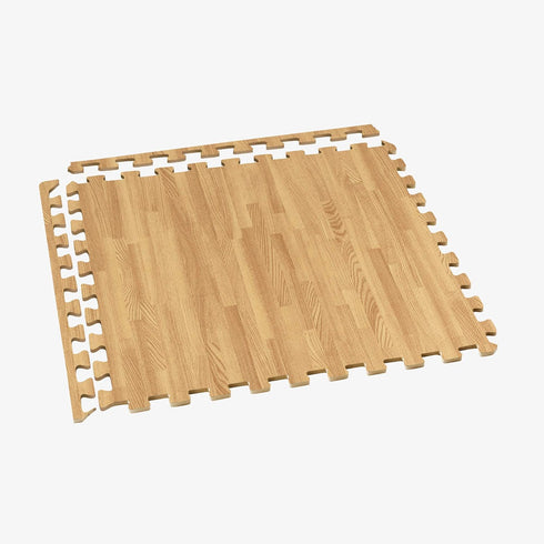 3/8 Inch Forest Floor Thick Printed Foam Tiles, Premium Wood Grain Interlocking Foam Floor Mats, Anti-Fatigue Flooring