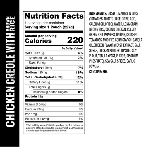 OMEALS Chicken Creole with Brown Rice-MRE-Extended Shelf Life-Fully Cooked w/Heater-Outdoor Enthusiast, Travelers