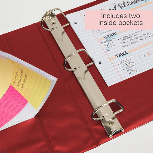 BAZIC 3 Ring Binder, 2" View Binders Slant D Ring Organizer - Burgundy, Holds 480 Sheets Paper, for School Office Home,