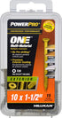 Power Pro Premium One Multi-Material Flat Head Screws, Epoxy Coated Steel, Bronze, #10 x 1-½ inches, Box of 15 Screws
