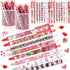 Leinuosen 72 Pcs Valentine's Day Ballpoint Pen, Black Ink Pens, Heart Pens for School Office Supplies