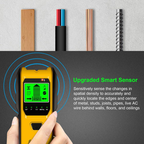 5 1 Stud Finder Wall Scanner, in Multifunction Stud Locator with Upgraded Smart Sensor, HD LCD Display and Audio Alarm