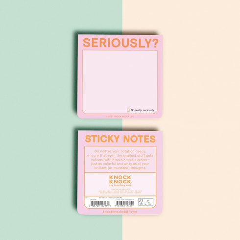 Knock Knock Seriously?! Sticky Note (Pastel Version, 3 x 3-Inches) (Pack of 1)