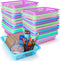 Zhehao 16 Pack Paper Organizer Basket, 13.5 x 10 x 3 Inch Plastic Mesh Bin, Colorful Storage for Office and Home