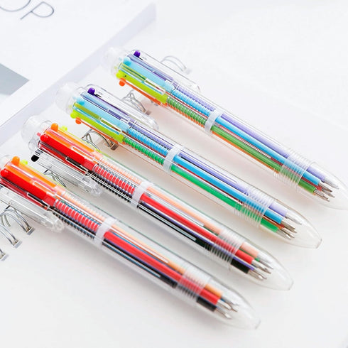 Ballpoint Pens 24 PCS 0.5mm Multicolor 6-in-1 Ballpoint Pens for School Supplies, Birthday Party Favors, Gifts for Kids