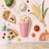 lnzCzhyre Custom Size Wall Sticker Mural Popcorn Pizza Candy Corn and Broccoli for wall Decoration peelandstick wall