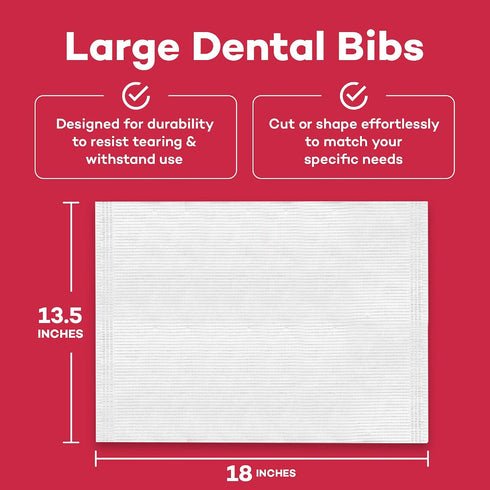 13.5" 18" 2-Ply Pack 125) Dealmed Disposable x Dental Bibs, Tissue/Poly, Bulk Tattoo Bibs, Great for First Aid Kits