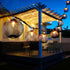 10 Decorative Lantern String Lights Plug in with Black Metal Ball, Connectable Waterproof Outdoor Decorative String