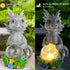 Solar Garden Outdoor Statues Dragon Holding Magic Orb with Solar LED Lights - Lawn Decor Outdoor Statue for Patio